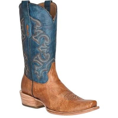Corral Men's Navy Blue & Sand Embroidery Horseman Toe Boot