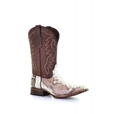 Circle G Mens Python & Brown Square Toe Boots