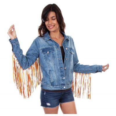 Cowboys And Indians Denim Color Fringe Jacket