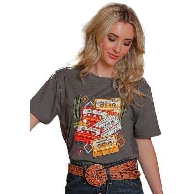 Cruel Denim Women's Gray Short Sleeve Tee