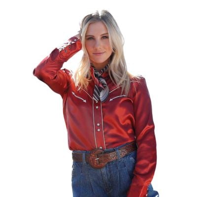 Cruel Denim Womens (Matching Girls) Long Sleeve Red Shirt