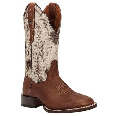 Dan Post Women's 11" Clarabelle Hair On Square Toe Western Boot