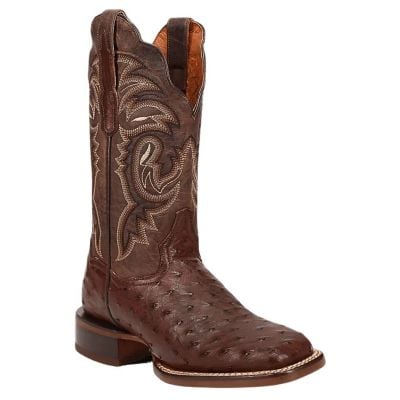 Dan Post Women's 12" Kylo Full Quill Ostrich Square Toe Western Boot - Chocolate