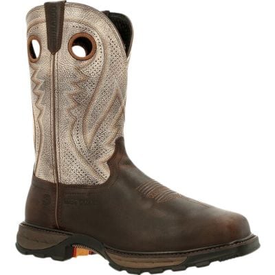 Durango Men's 11" Maverick XP Composite Toe Met-Guard Ventilated Western Work Boot - Dark Brown & Fog