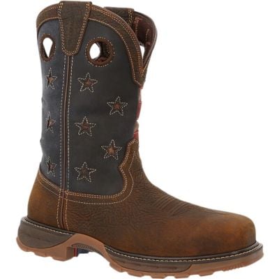 Durango Men's Maverick XP Composite Toe Waterproof Work Boot - Bark Brown/Vintage Flag