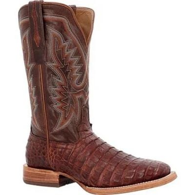 Durango Men's PRCA Arena Pro Caiman Belly Western Boot - Cognac/Cigar