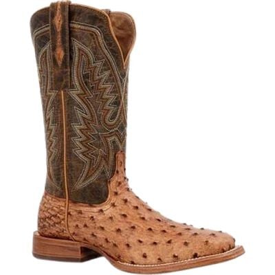 Durango Men's PRCA Arena Pro Full Quill Ostrich Western Boot - Antiqued Saddle