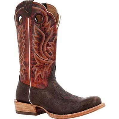 Durango Men's PRCA Arena Pro Shrunken Bullhide Western Boot - Nicotine/Burnt Sienna