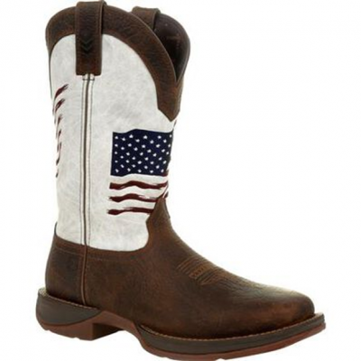 Durango Men's Rebel Disstressed Flag Embroidery Western Boot