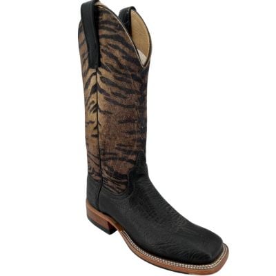 Kleinschmidt's Exclusive Women's Anderson Bean Black Shoulder Tiger Stripe Roper