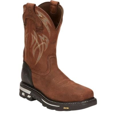 Justin Men's Frontline Hiviz 11" Walnut Brown Waterproof Nano Composite Toe Work Boot
