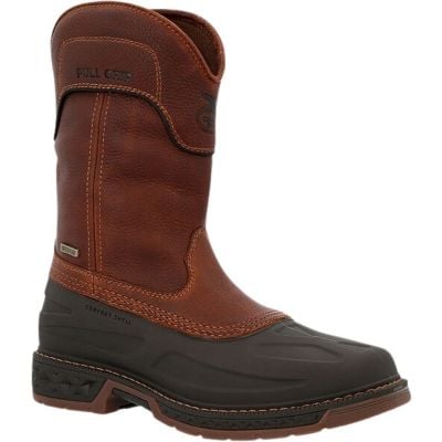 Georgia Boot Men's Carbo-Tec 11" LTR Waterproof Pull On Work Boot - Brown