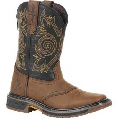 Georgia Little Kids Carbo-Tec Pull-On Saddle Western Boots