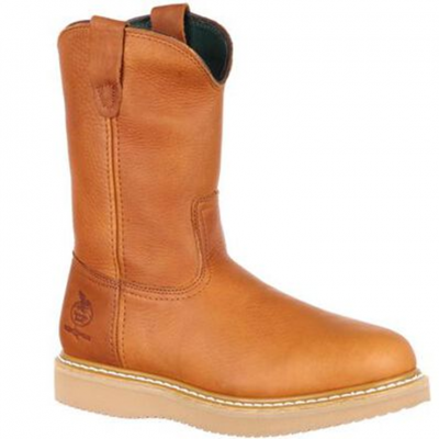 Georgia Men's Wedge Barracuda Gold Wellington Work Boot