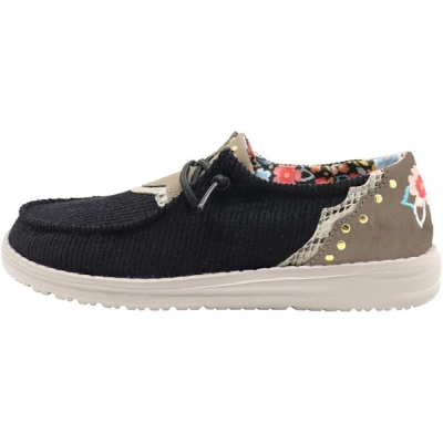 Hey Dude Ladies Wendy Rodeo Black Casual Shoes