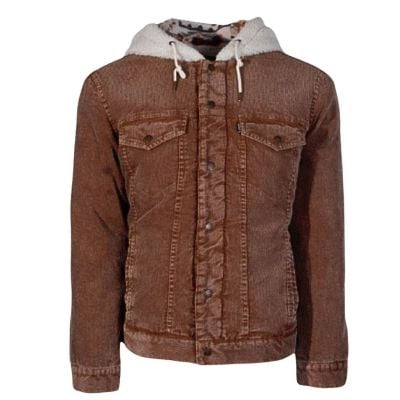 Hooey Men's Tan Corduroy Hooded Jacket