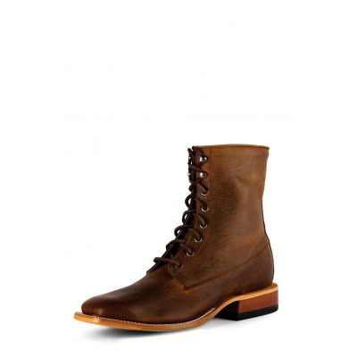 Horse Power Men's Distressed Bison Lace Up Square Toe Boots