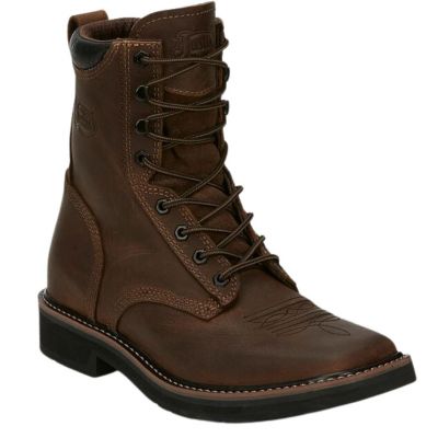 Justin Men's Pulley Square Toe Lace Up Work Boot