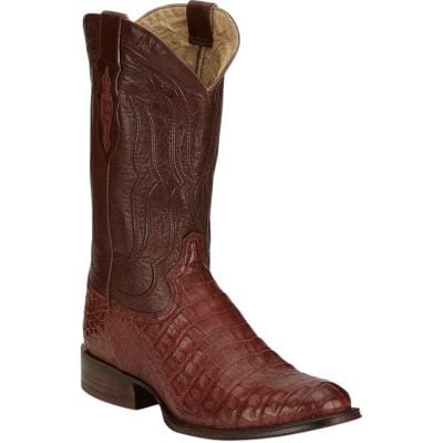 Tony Lama Men's Tremaine Caiman Belly Western Boot - Cognac