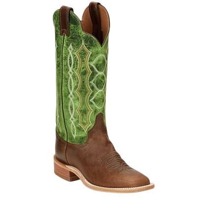 Justin Women's Lawton Square Toe Boot - Taupe Sion