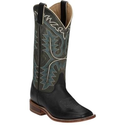 Justin Women's Stella 13" Black Wide Square Toe Western Boot