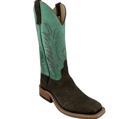 Kleinschmidt's Exclusive Men's Anderson Bean Brown Safari Cape Buffalo/Green Super Oil Roper