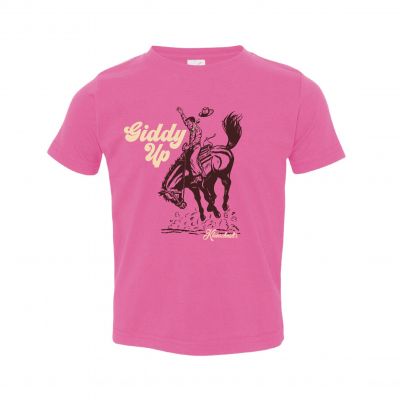 Kleinschmidt's Western Pink Toddler Giddy Up Short Sleeve Shirt