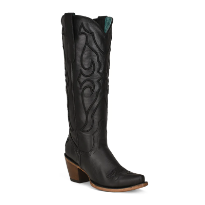 Corral Ladies Black Tall Top Snip Toe Boots