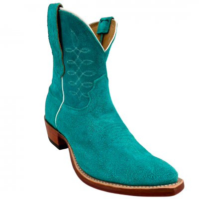 Fenoglio Women's Turquoise Moto Roughout Boots