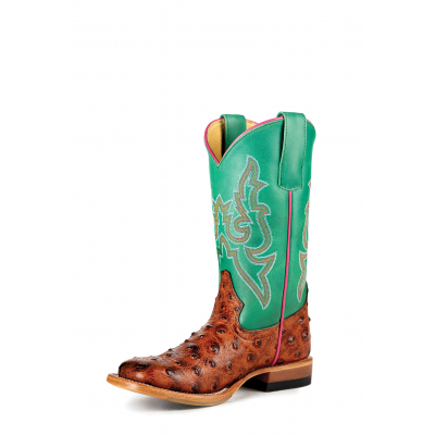 Macie Bean Kids Ostrich Print Square Toe Boots