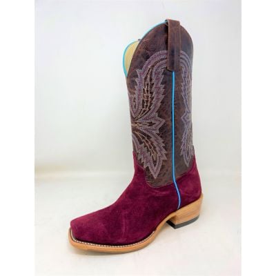 Macie Bean Ladies Burgundy Bone Explosion Square Toe Boots
