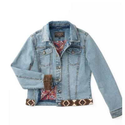 Madison Creek Women's Bison Beaded Denim Jacket - Blue