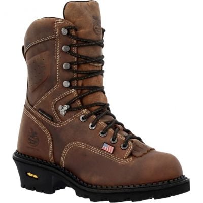 Georgia Men Soft Toe Brown 9" Logger Lace Up Work Boot