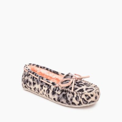 Minnetonka Ladies Grey Leopard Casual Shoes