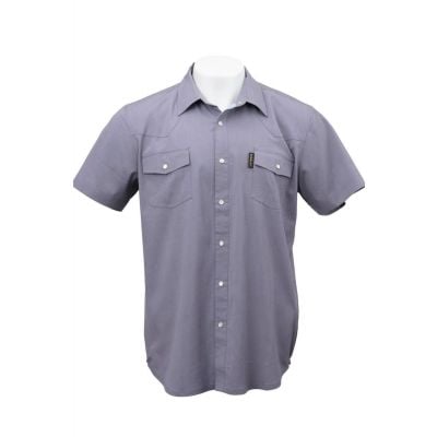 Outback Trading Men's Grey Short Sleeve MOAB Western Snap Bamboo Shirt