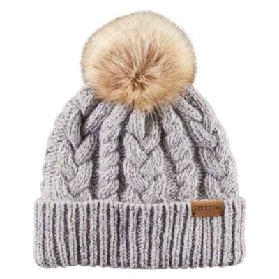 Pendleton Grey Cable Knit Beanie
