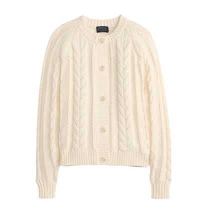 Pendleton Women's Cotton Cable Cardigan - Ecru