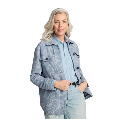 Pendleton Womens Stormy Blue Cotton Shacket