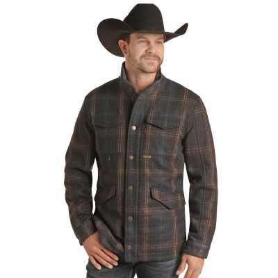 Powder River Men's Wool Plaid Coat