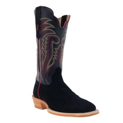 R. Watson Men's Black Roughout Cowhide Boot