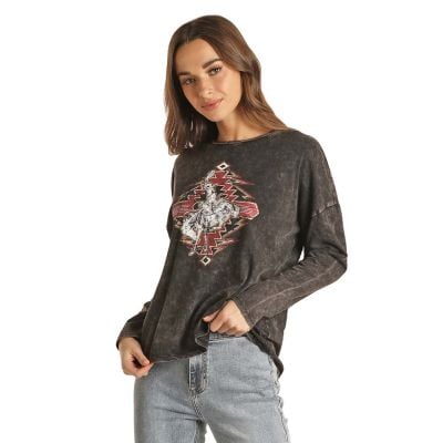 Rock N Roll Ladies Drop Shoulder Graphic Top