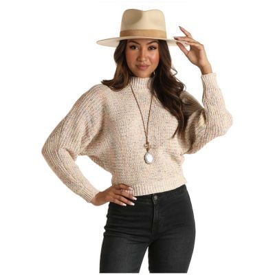 Rock N Roll Ladies High Neck Multi Color Sweater