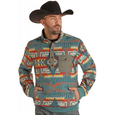 Rock N Roll Men's Aztec Henley Pullover