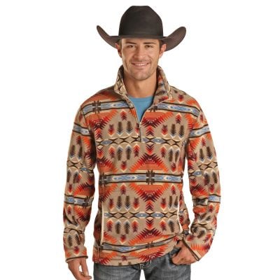 Rock N Roll Men's Aztec Printed Fleece Pullover