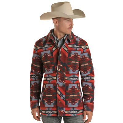 Rock n Roll Men's Aztec Wool Commander Coat