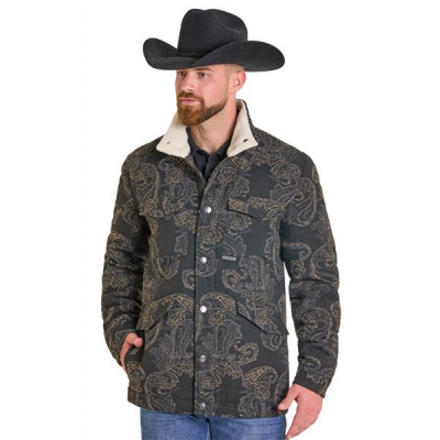Rock N Roll Men's Black Paisley Jacquard Jacket