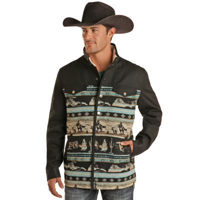 Rock n Roll Men's Canvas And Wool Coat