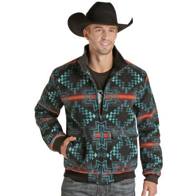 Rock N Roll Men's Cotton Aztec Bomber Coat