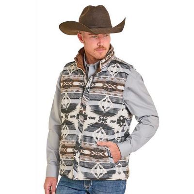 Rock N Roll Men's Grey Aztec Reversible Vest 