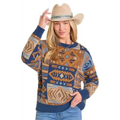 Rock N Roll Women's Navy Patch Oversized Sweater